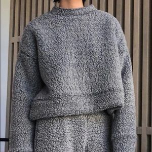 Priory Bruna Sweater - Heather Grey Sherpa